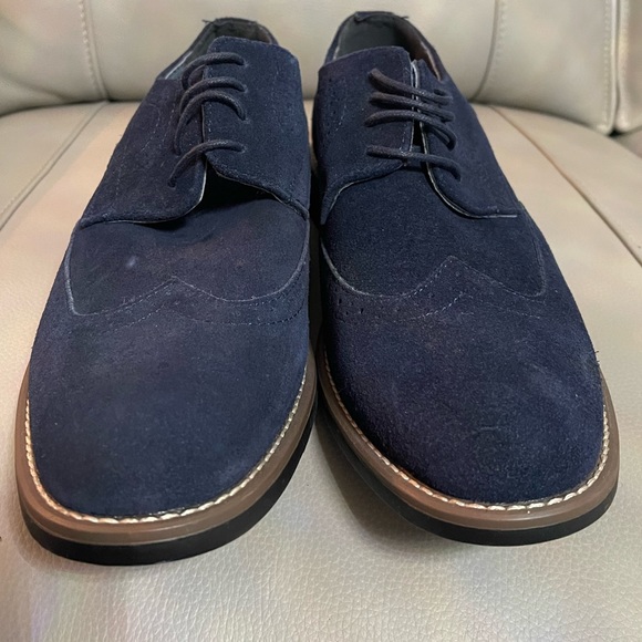 Bruno Marc Blue Suede Wingtips - Picture 4 of 7